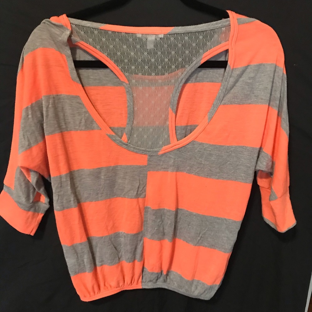 Orange and grey delias quarter length sleeve xs